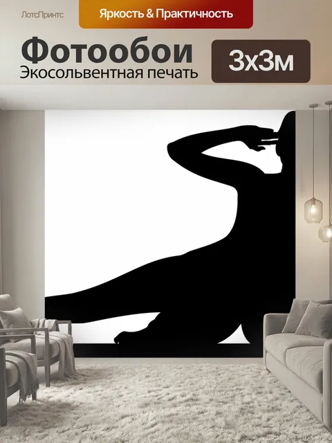 Фотообои Пилатес, fitball, силуэт