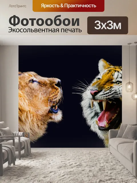 Фотообои Животное, лев, тигр