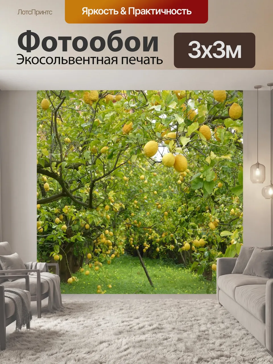 Фотообои Лимонные деревья, лимоны, лемон гров
