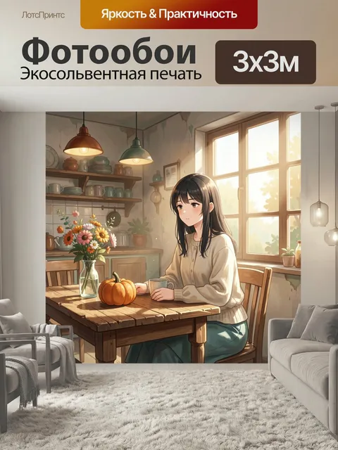 Фотообои Осенний уют на кухне