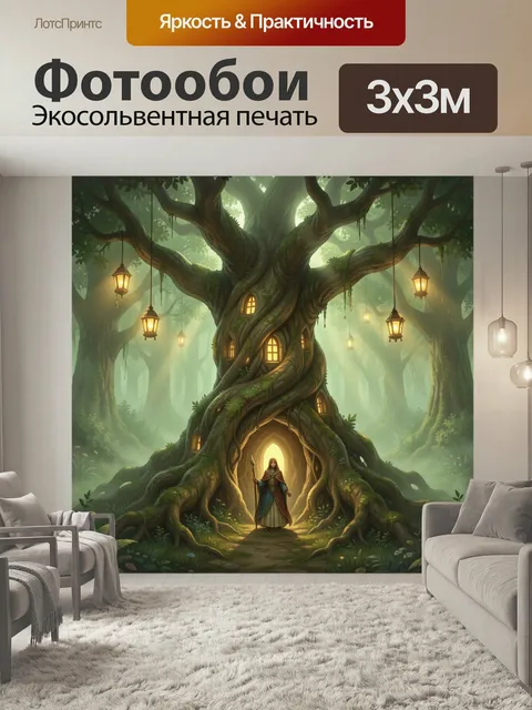 Фотообои Волшебный лес с древним деревом