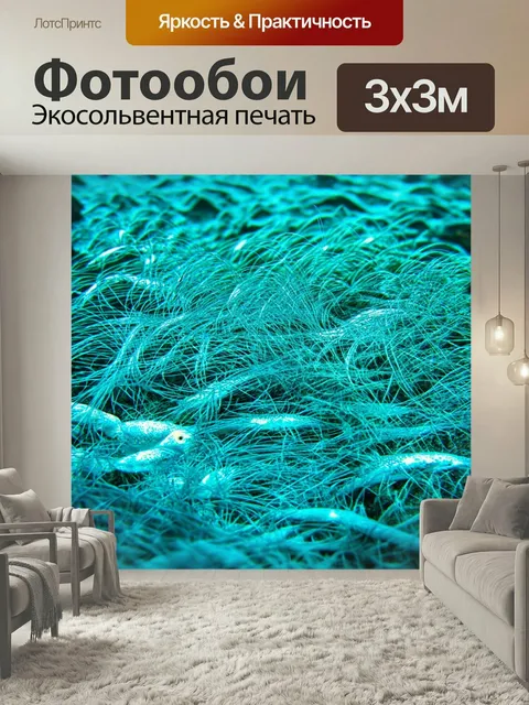 Фотообои Море в стиле флэт, морские усики и шкурки морских животных