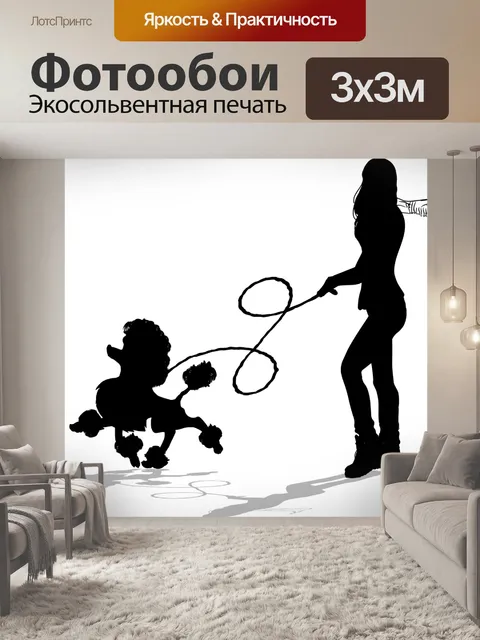 Фотообои Пудель, милый, силуэт