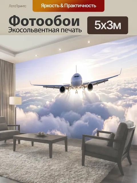 Фотообои Самолёт над облаками