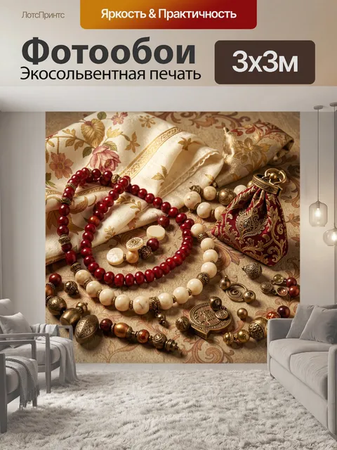 Фотообои Восточные украшения на винтажной ткани