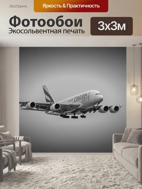 Фотообои Самолет, струя, посадка
