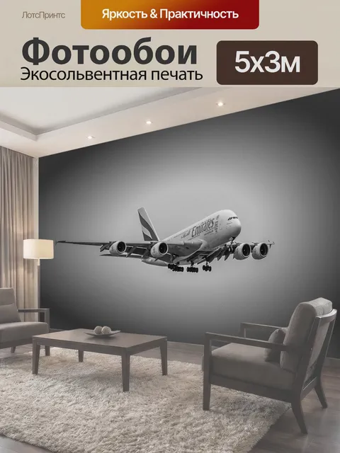 Фотообои Самолет, струя, посадка
