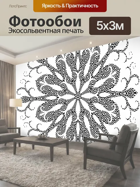 Фотообои Черный снежинка